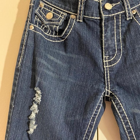 U - 51 Straight Leg Distressed Embroidered Jeans - Size 5/6 - Picture 2 of 8